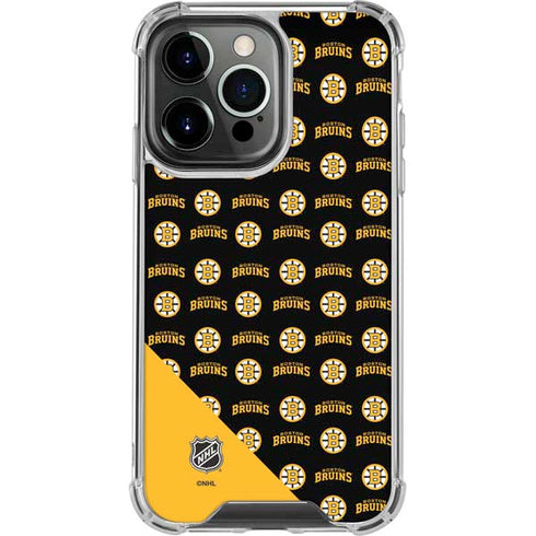 NHL Boston Bruins Pattern iPhone 15 Pro Max Clear Case